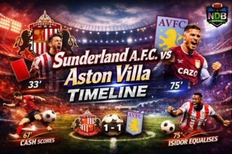 Sunderland a.f.c. vs Aston Villa Timeline
