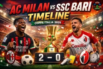 AC Milan vs Ssc Bari Timeline