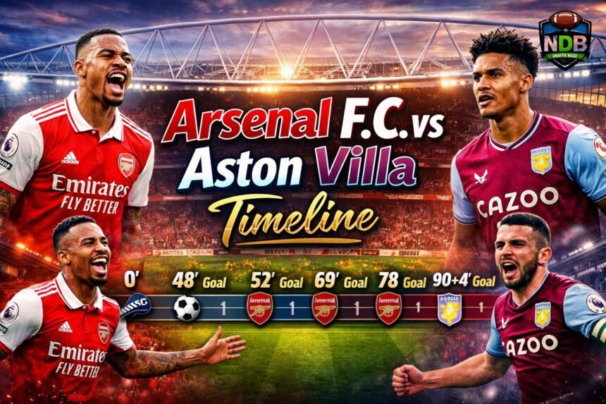 Arsenal f.c. vs Aston Villa Timeline