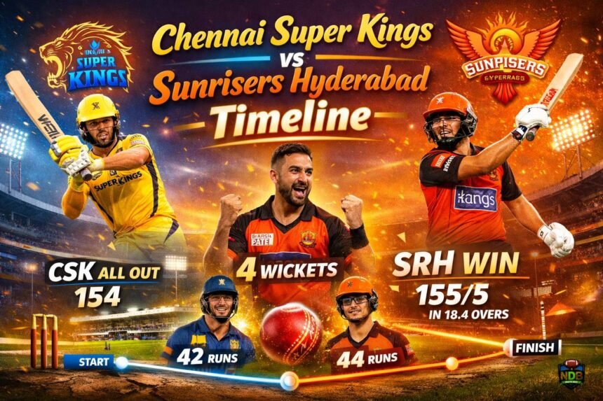 Chennai Super Kings vs Sunrisers Hyderabad Timeline