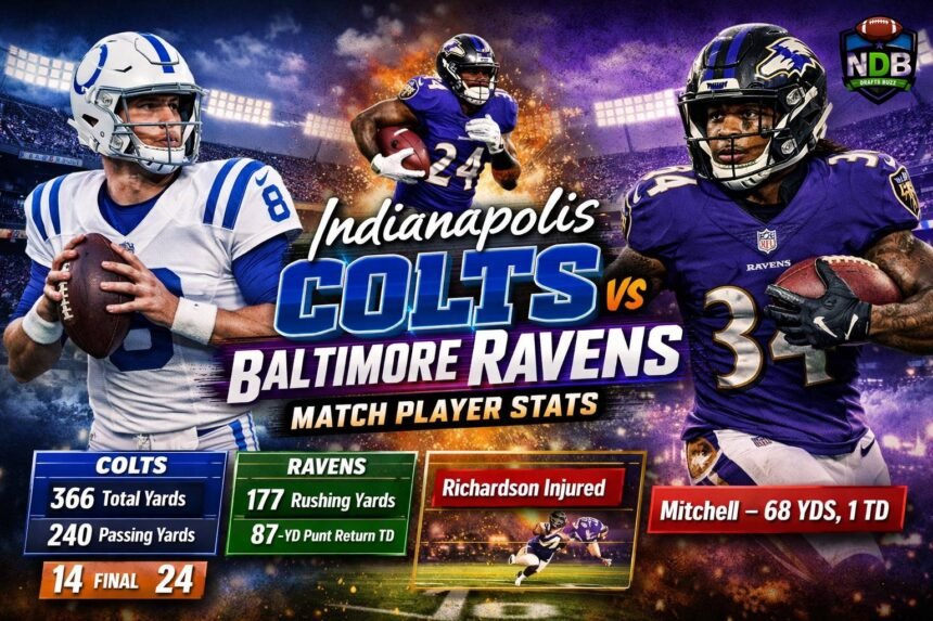 Indianapolis Colts vs Baltimore Ravens Match Player Stats