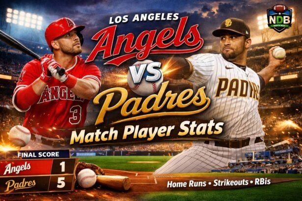 Los Angeles Angels vs Padres Match Player Stats