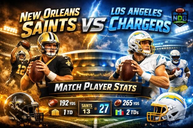 New Orleans Saints vs Los Angeles Chargers Match Player Stats