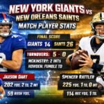 New York Giants vs New Orleans Saints Match Player Stats