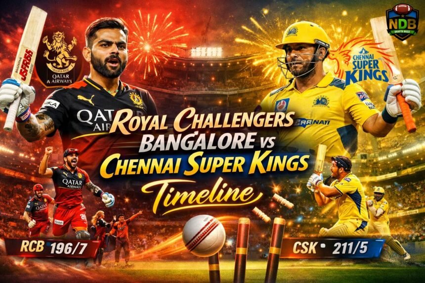 Royal Challengers Bangalore vs Chennai Super Kings Timeline