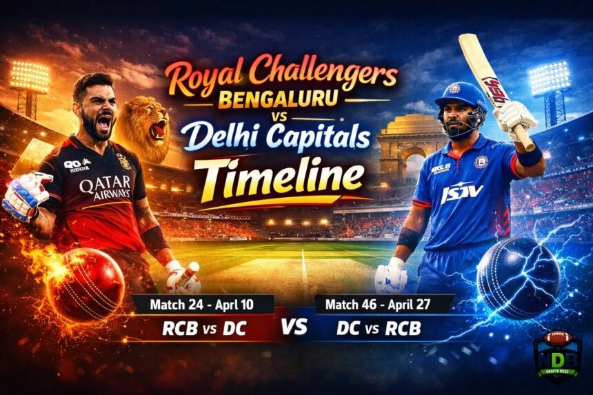 Royal Challengers Bengaluru vs Delhi Capitals Timeline