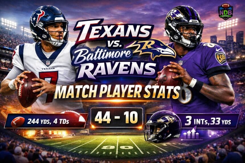 Texans vs Baltimore Ravens Match Player Stats