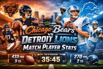 Chicago Bears vs Detroit Lions Match Player Stats