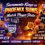 Sacramento Kings vs Phoenix Suns Match Player Stats